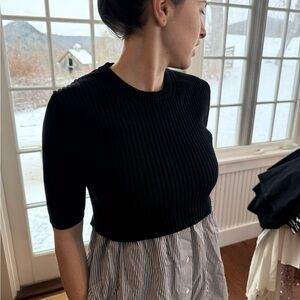 Kenzo shirt dress with Ribbed Knit Top with Striped cotton Skirt